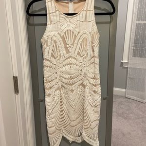 White lace midi dress